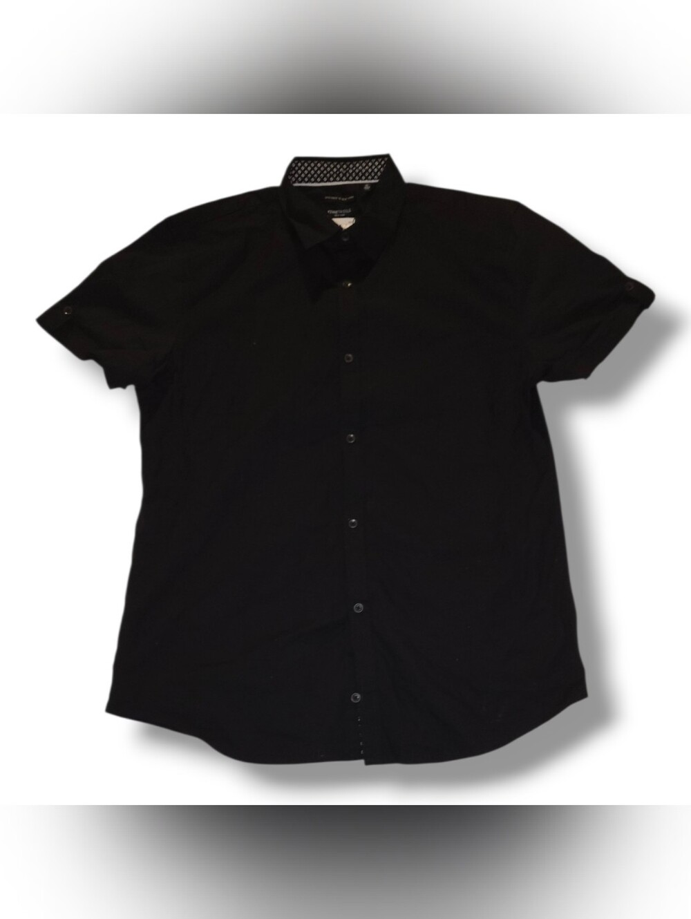 Kenneth Cole Men's Black Short-Sleeve Button Down Shirt